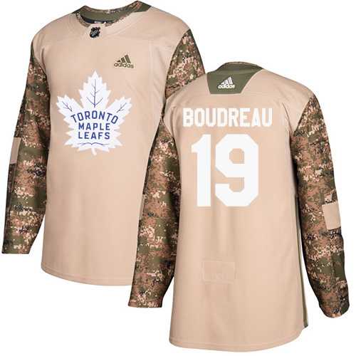 Men's Adidas Toronto Maple Leafs #19 Bruce Boudreau Camo Authentic 2017 Veterans Day Stitched NHL Jersey