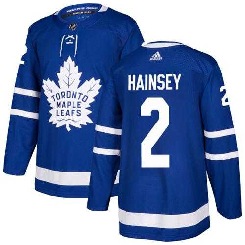 Men's Adidas Toronto Maple Leafs #2 Ron Hainsey Blue Home Authentic Stitched NHL Jersey