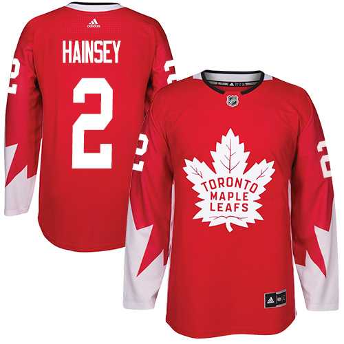 Men's Adidas Toronto Maple Leafs #2 Ron Hainsey Red Team Canada Authentic Stitched NHL