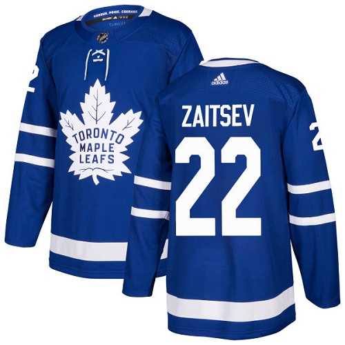 Men's Adidas Toronto Maple Leafs #22 Nikita Zaitsev Blue Home Authentic Stitched NHL Jersey