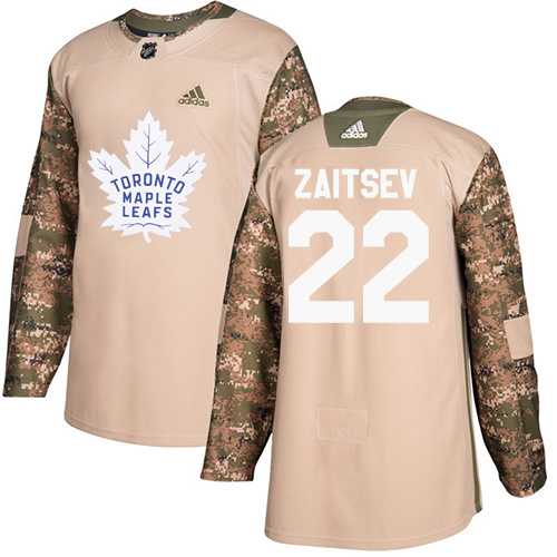 Men's Adidas Toronto Maple Leafs #22 Nikita Zaitsev Camo Authentic 2017 Veterans Day Stitched NHL Jersey