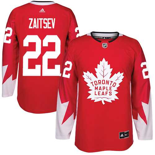 Men's Adidas Toronto Maple Leafs #22 Nikita Zaitsev Red Team Canada Authentic Stitched NHL Jersey