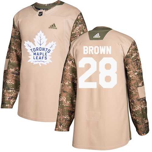 Men's Adidas Toronto Maple Leafs #28 Connor Brown Camo Authentic 2017 Veterans Day Stitched NHL Jersey