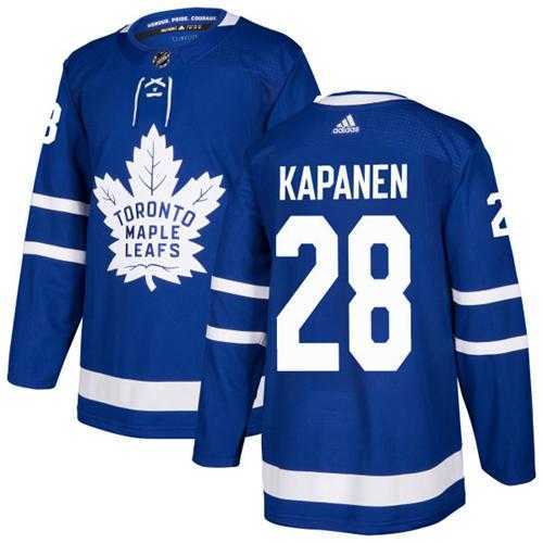 Men's Adidas Toronto Maple Leafs #28 Kasperi Kapanen Blue Home Authentic Stitched NHL Jersey
