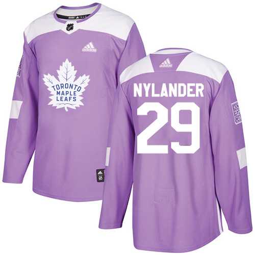 Men's Adidas Toronto Maple Leafs #29 William Nylander Purple Authentic Fights Cancer Stitched NHL