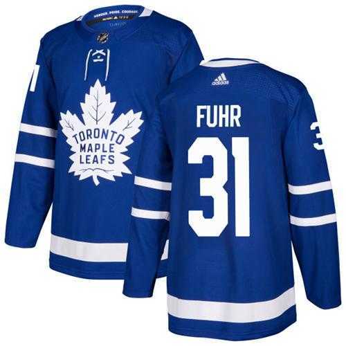 Men's Adidas Toronto Maple Leafs #31 Grant Fuhr Blue Home Authentic Stitched NHL Jersey