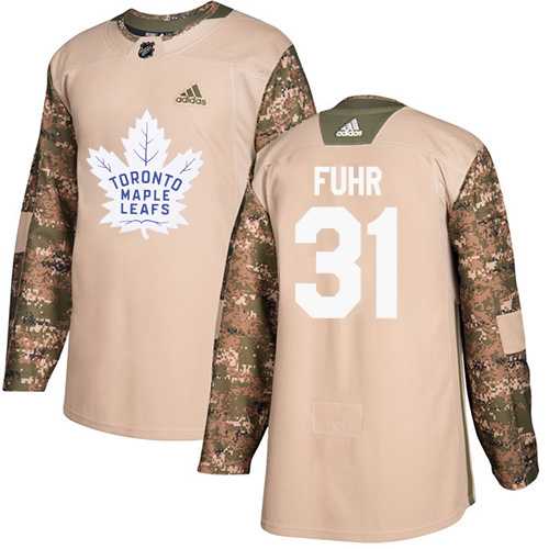 Men's Adidas Toronto Maple Leafs #31 Grant Fuhr Camo Authentic 2017 Veterans Day Stitched NHL Jersey
