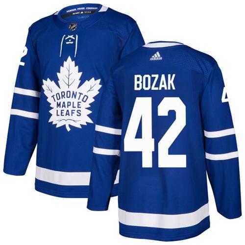 Men's Adidas Toronto Maple Leafs #42 Tyler Bozak Blue Home Authentic Stitched NHL Jersey