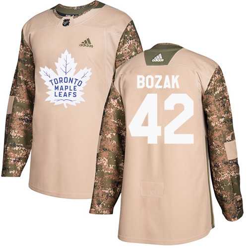 Men's Adidas Toronto Maple Leafs #42 Tyler Bozak Camo Authentic 2017 Veterans Day Stitched NHL Jersey