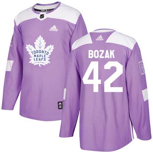 Men's Adidas Toronto Maple Leafs #42 Tyler Bozak Purple Authentic Fights Cancer Stitched NHL
