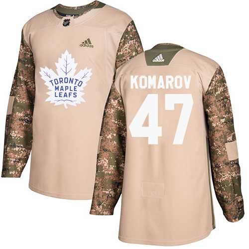 Men's Adidas Toronto Maple Leafs #47 Leo Komarov Camo Authentic 2017 Veterans Day Stitched NHL Jersey