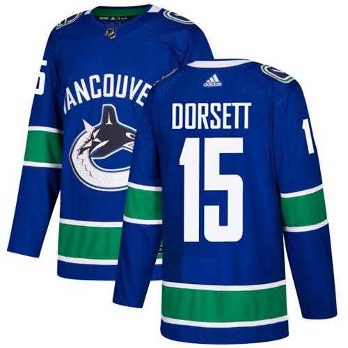 Men's Adidas Vancouver Canucks #15 Derek Dorsett Blue Home Authentic Stitched NHL Jersey