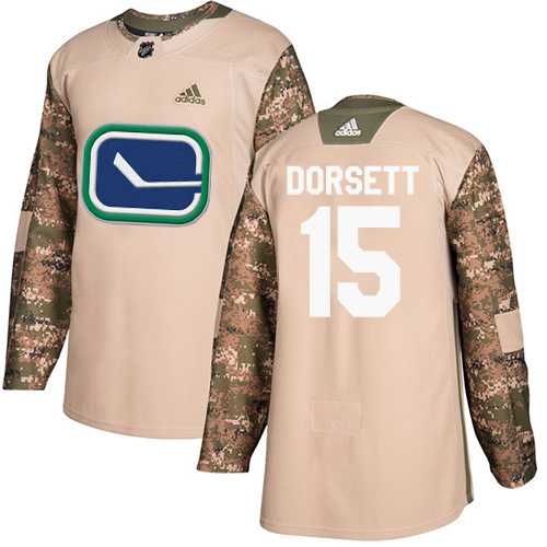Men's Adidas Vancouver Canucks #15 Derek Dorsett Camo Authentic 2017 Veterans Day Stitched NHL Jersey