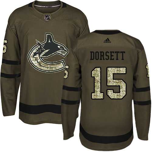 Men's Adidas Vancouver Canucks #15 Derek Dorsett Green Salute to Service Stitched NHL Jersey