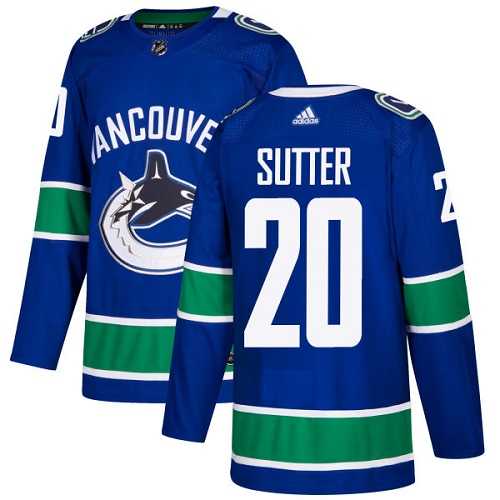 Men's Adidas Vancouver Canucks #20 Brandon Sutter Blue Home Authentic Stitched NHL Jersey