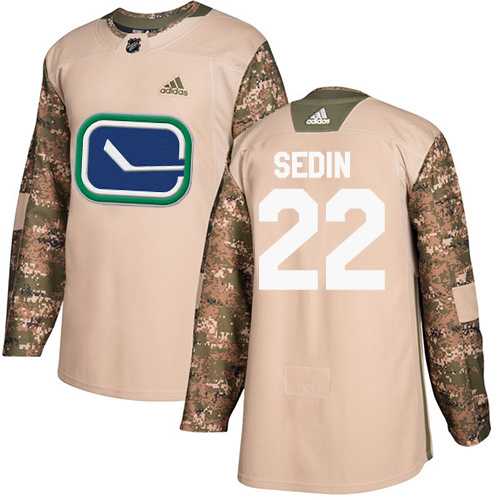 Men's Adidas Vancouver Canucks #22 Daniel Sedin Camo Authentic 2017 Veterans Day Stitched NHL Jersey