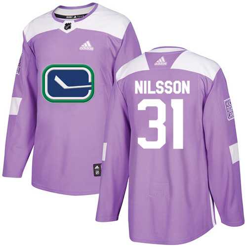 Men's Adidas Vancouver Canucks #31 Anders Nilsson Purple Authentic Fights Cancer Stitched NHL