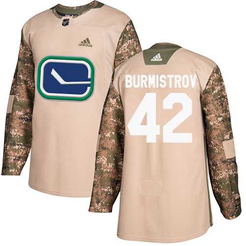 Men's Adidas Vancouver Canucks #42 Alex Burmistrov Camo Authentic 2017 Veterans Day Stitched NHL Jersey