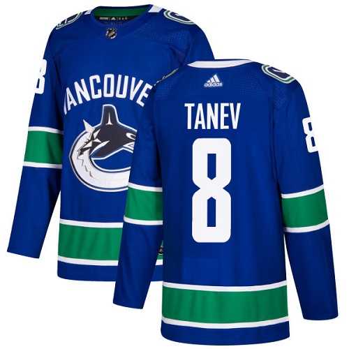Men's Adidas Vancouver Canucks #8 Christopher Tanev Blue Home Authentic Stitched NHL Jersey