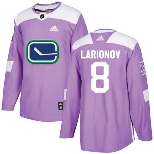 Men's Adidas Vancouver Canucks #8 Igor Larionov Purple Authentic Fights Cancer Stitched NHL
