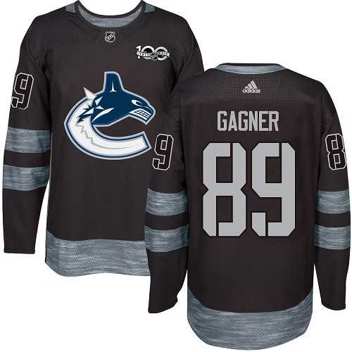 Men's Adidas Vancouver Canucks #89 Sam Gagner Black 1917-2017 100th Anniversary Stitched NHL Jersey