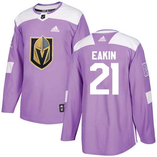 Men's Adidas Vegas Golden Knights #21 Cody Eakin Purple Authentic Fights Cancer Stitched NHL