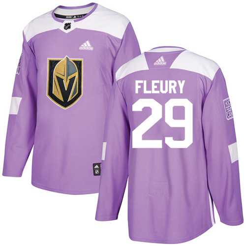 Men's Adidas Vegas Golden Knights #29 Marc-Andre Fleury Purple Authentic Fights Cancer Stitched NHL