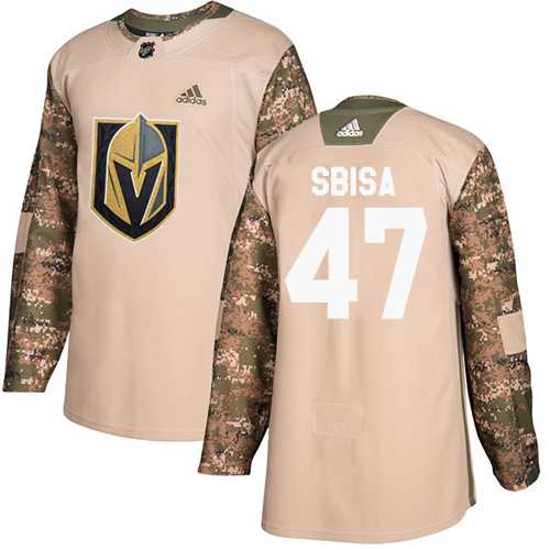 Men's Adidas Vegas Golden Knights #47 Luca Sbisa Camo Authentic 2017 Veterans Day Stitched NHL Jersey