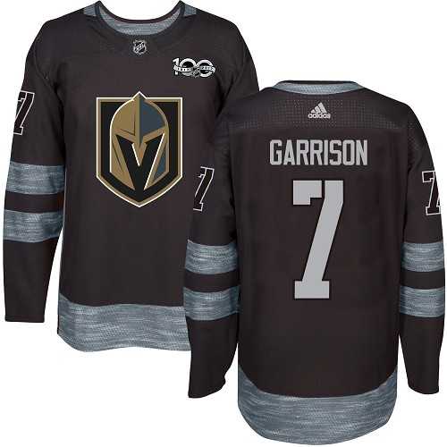 Men's Adidas Vegas Golden Knights #7 Jason Garrison Black 1917-2017 100th Anniversary Stitched NHL Jersey
