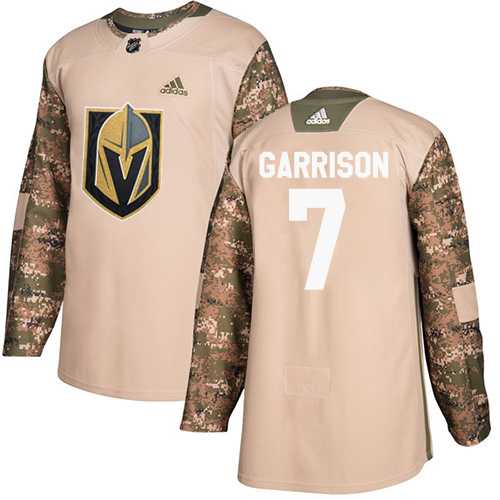 Men's Adidas Vegas Golden Knights #7 Jason Garrison Camo Authentic 2017 Veterans Day Stitched NHL Jersey