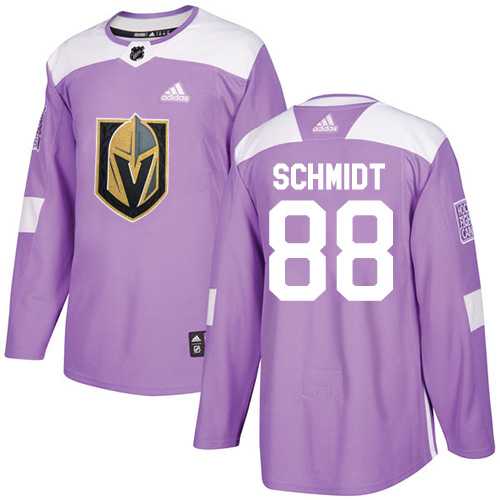 Men's Adidas Vegas Golden Knights #88 Nate Schmidt Purple Authentic Fights Cancer Stitched NHL