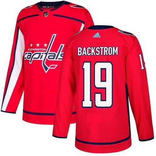 Men's Adidas Washington Capitals #19 Nicklas Backstrom Red Home Authentic Stitched NHL Jersey