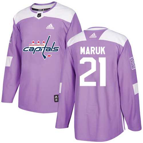 Men's Adidas Washington Capitals #21 Dennis Maruk Purple Authentic Fights Cancer Stitched NHL