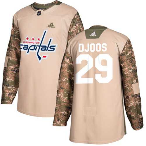 Men's Adidas Washington Capitals #29 Christian Djoos Camo Authentic 2017 Veterans Day Stitched NHL Jersey
