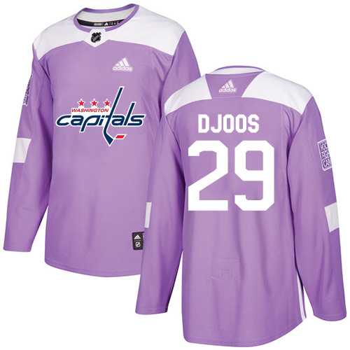 Men's Adidas Washington Capitals #29 Christian Djoos Purple Authentic Fights Cancer Stitched NHL