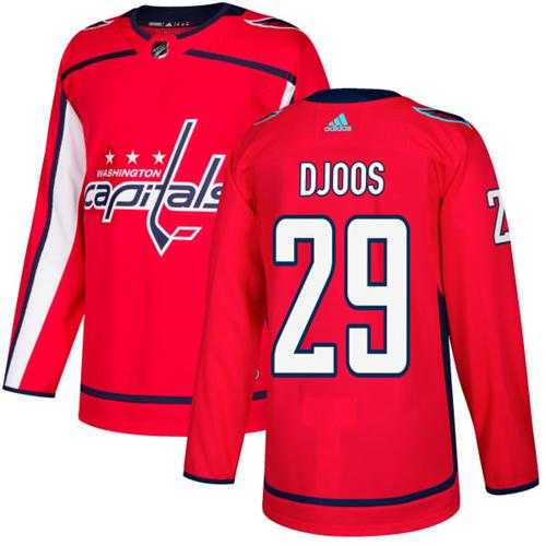Men's Adidas Washington Capitals #29 Christian Djoos Red Home Authentic Stitched NHL Jersey