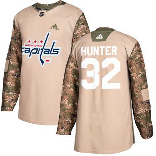 Men's Adidas Washington Capitals #32 Dale Hunter Camo Authentic 2017 Veterans Day Stitched NHL Jersey