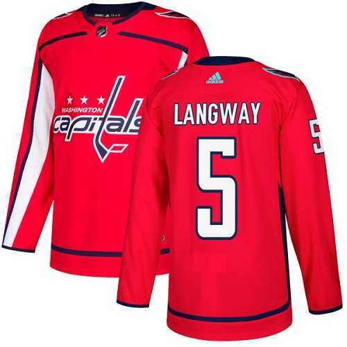 Men's Adidas Washington Capitals #5 Rod Langway Red Home Authentic Stitched NHL Jersey