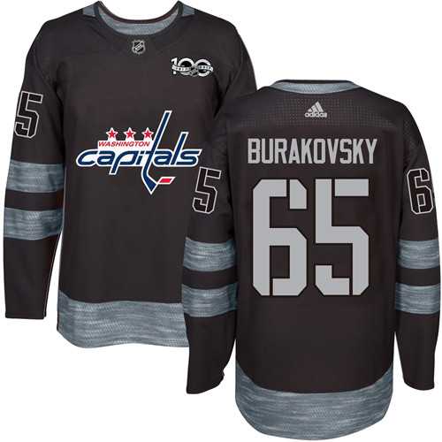 Men's Adidas Washington Capitals #65 Andre Burakovsky Black 1917-2017 100th Anniversary Stitched NHL Jersey