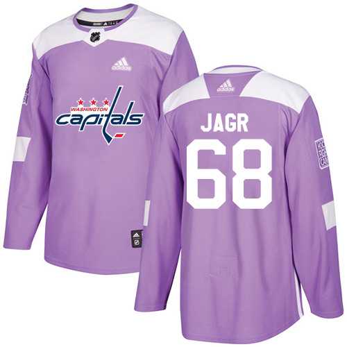 Men's Adidas Washington Capitals #68 Jaromir Jagr Purple Authentic Fights Cancer Stitched NHL