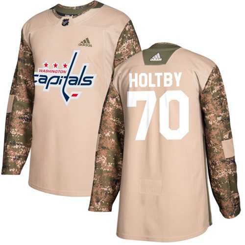 Men's Adidas Washington Capitals #70 Braden Holtby Camo Authentic 2017 Veterans Day Stitched NHL Jersey