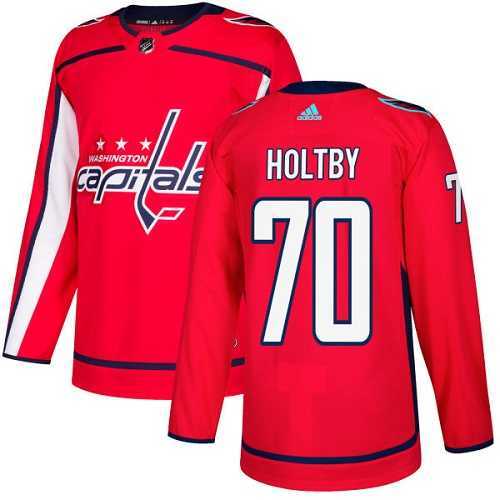 Men's Adidas Washington Capitals #70 Braden Holtby Red Home Authentic Stitched NHL Jersey