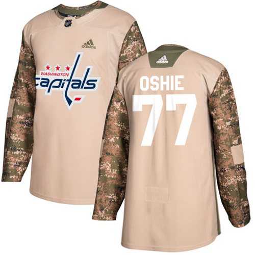 Men's Adidas Washington Capitals #77 T.J. Oshie Camo Authentic 2017 Veterans Day Stitched NHL Jersey