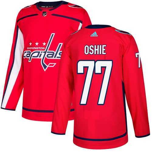 Men's Adidas Washington Capitals #77 T.J Oshie Red Home Authentic Stitched NHL Jersey