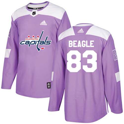 Men's Adidas Washington Capitals #83 Jay Beagle Purple Authentic Fights Cancer Stitched NHL Jersey