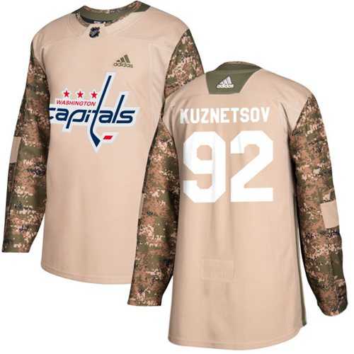 Men's Adidas Washington Capitals #92 Evgeny Kuznetsov Camo Authentic 2017 Veterans Day Stitched NHL Jersey