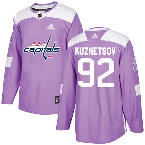 Men's Adidas Washington Capitals #92 Evgeny Kuznetsov Purple Authentic Fights Cancer Stitched NHL