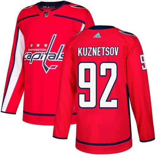 Men's Adidas Washington Capitals #92 Evgeny Kuznetsov Red Home Authentic Stitched NHL Jersey