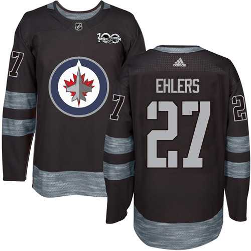 Men's Adidas Winnipeg Jets #27 Nikolaj Ehlers Black 1917-2017 100th Anniversary Stitched NHL Jersey