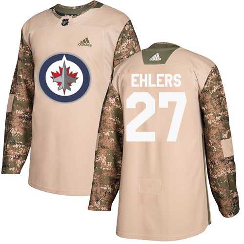 Men's Adidas Winnipeg Jets #27 Nikolaj Ehlers Camo Authentic 2017 Veterans Day Stitched NHL Jersey